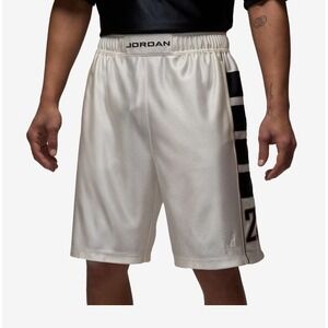 Jordan Brand Mens Basketball Shorts White Black Stripe Med Loose Fit BRAND NEW